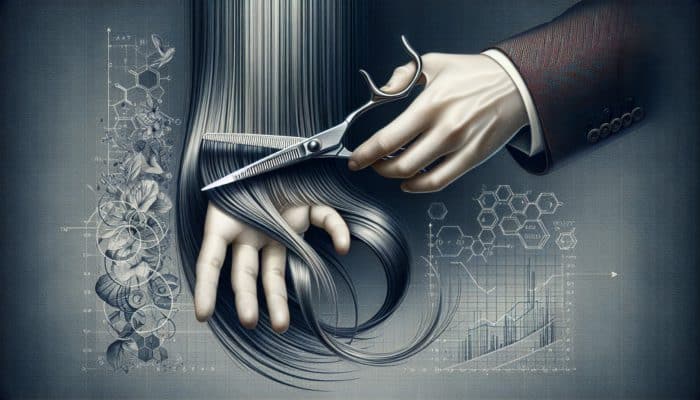 Utilising Point Cutting for Textured Hair Ends: A hairstylist applying the point cutting technique to create textured, angled cuts at hair ends with precise scissor control.