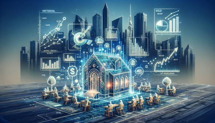 A detailed market analysis scene in Bethlehem with property price graphs against the city's skyline.