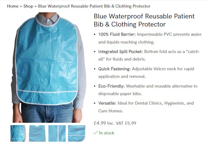 Waterproof Adult Bibs Ideal for Care Homes