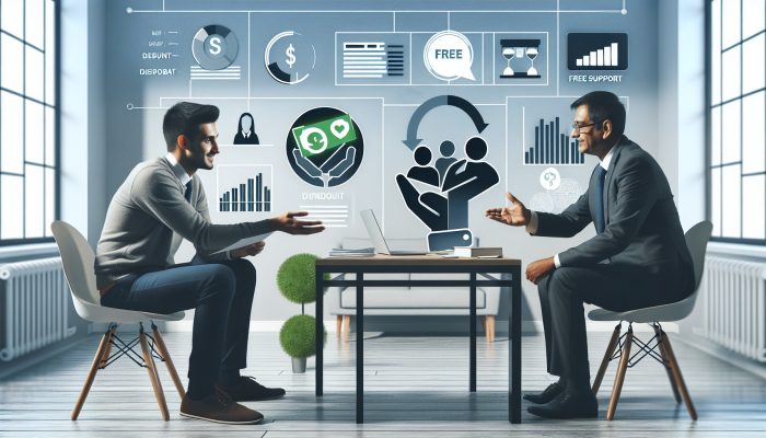 Citizens Advice vs Private Debt Companies: Key UK Insights | DCL A compassionate advisor at Citizens Advice guides a stressed person through debt documents in a modern office with financial charts.