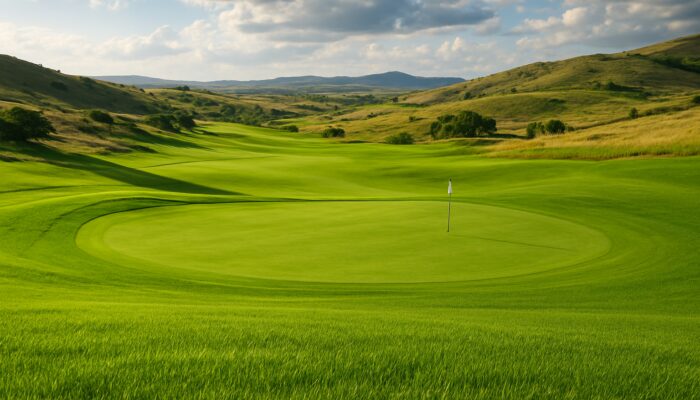 Lush kikuyu and buffalo grass fairways on a vibrant South African Highveld golf course.